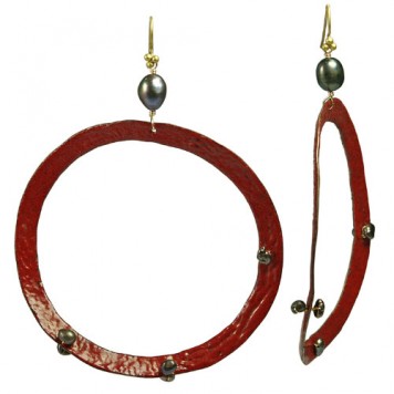 Salomé Osorio | Earrings Red Hoop Earrings