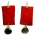 Red Rectangle Earrings