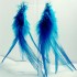 Blue Luxius Feathers Earrings