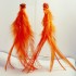 Orange Luxious Feather Earrings