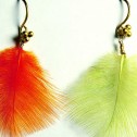 Salomé Osorio | Earrings Green & Orange Feathers Earrings [3]