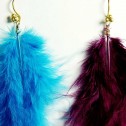 Salomé Osorio | Earrings Blue & Fushia Feathers Earrings [3]