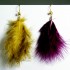 Fushia Feather Earrings