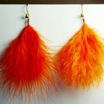 Salomé Osorio | Earrings Orange Feathers Earrings