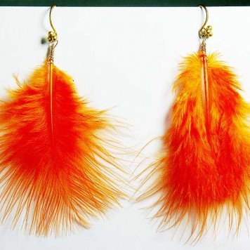 Salomé Osorio | Earrings Orange Feathers Earrings