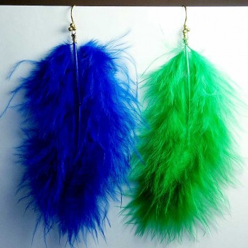 Salomé Osorio | Earrings Blue & Green Feathers Earrings