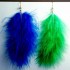 Blue & Green Feathers Earrings