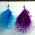 Blue & Purple Feathers Earrings