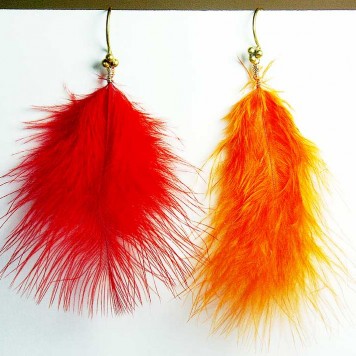 Salomé Osorio | Earrings Red & Orange Feathers Earrings