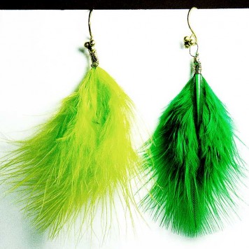 Salomé Osorio | Earrings Green Feathers Earrings