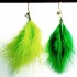 Green Feathers Earrings