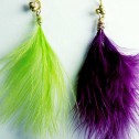 Salomé Osorio | Earrings Green & Purple Feathers Earrings [3]