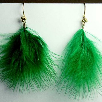 Salomé Osorio | Earrings Green Feathers Earrings