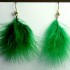 Green Feathers Earrings