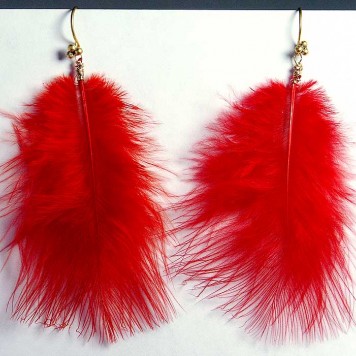 Salomé Osorio | Earrings Red Feathers Earrings