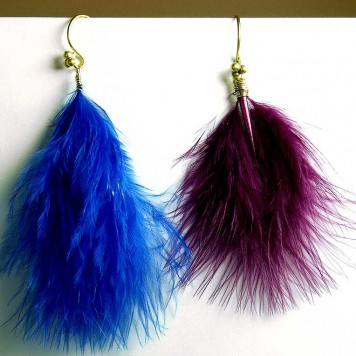 Salomé Osorio | Earrings Purple & Blue Feathers Earrings