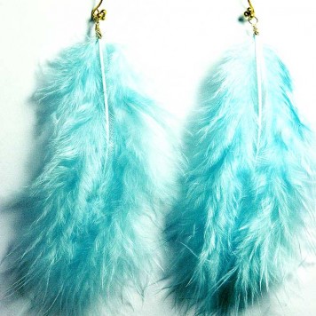 Salomé Osorio | Earrings Light Blue Feathers Earrings