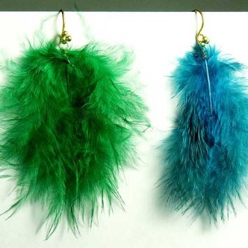 Salomé Osorio | Earrings Blue and Green Feathers Earrings