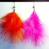 Pink & Orange Feathers Earrings