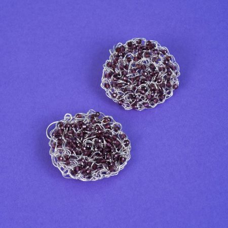 Boucles d'oreilles Grenade — Crochet en argent et spinelle grenat
