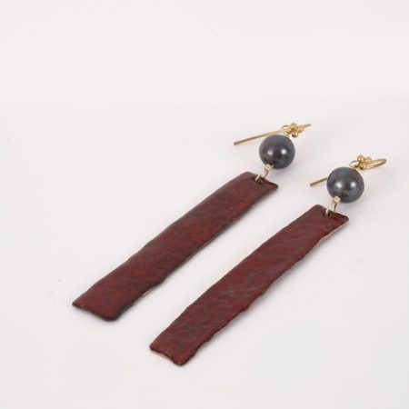 Boucles d’oreilles Cuivre Rouge Foncé – Image 1
