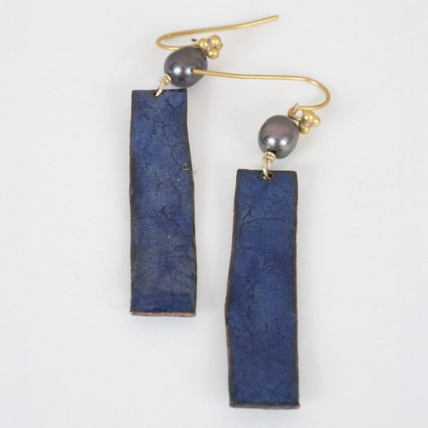 Boucles d’oreilles Bleu Nuit et Gris