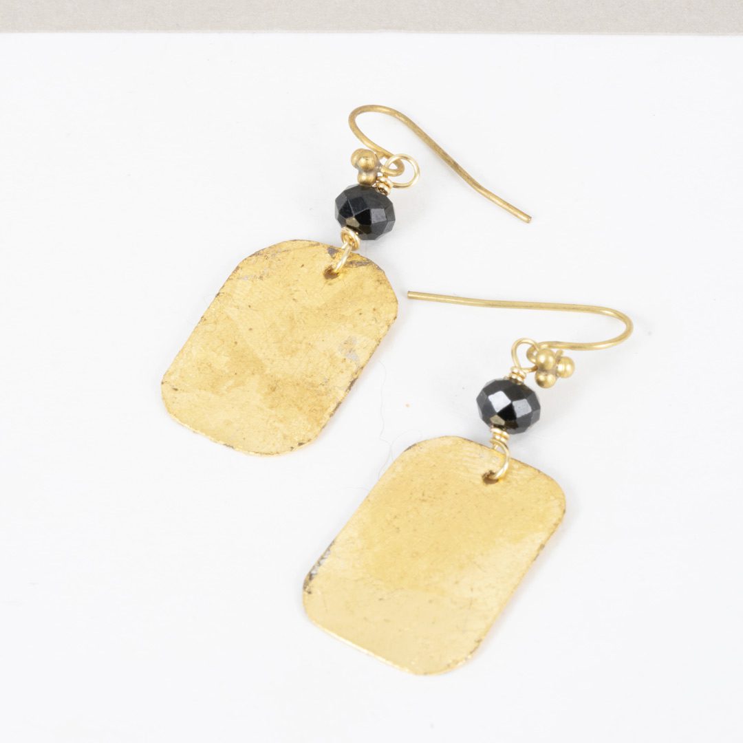 Boucles d&rsquo;oreilles cuivre doré & spinelle