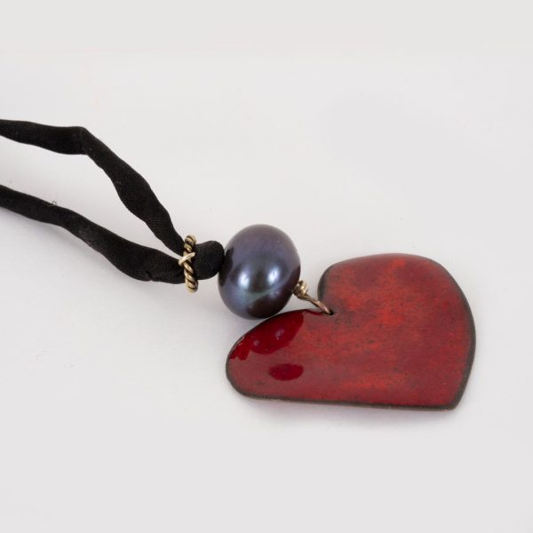 Pendentif Cœur en cuivre émaillé