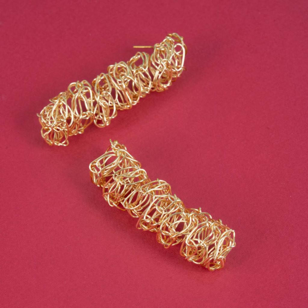 Boucles d'oreilles Venise — Crochet faites main en plaqué or