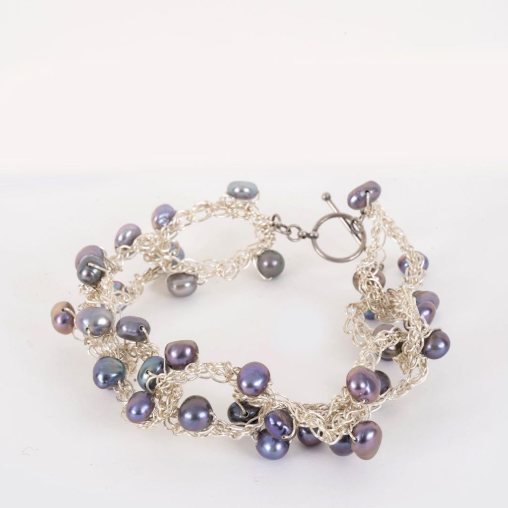 Bracelet Chaîne en Argent et Perles