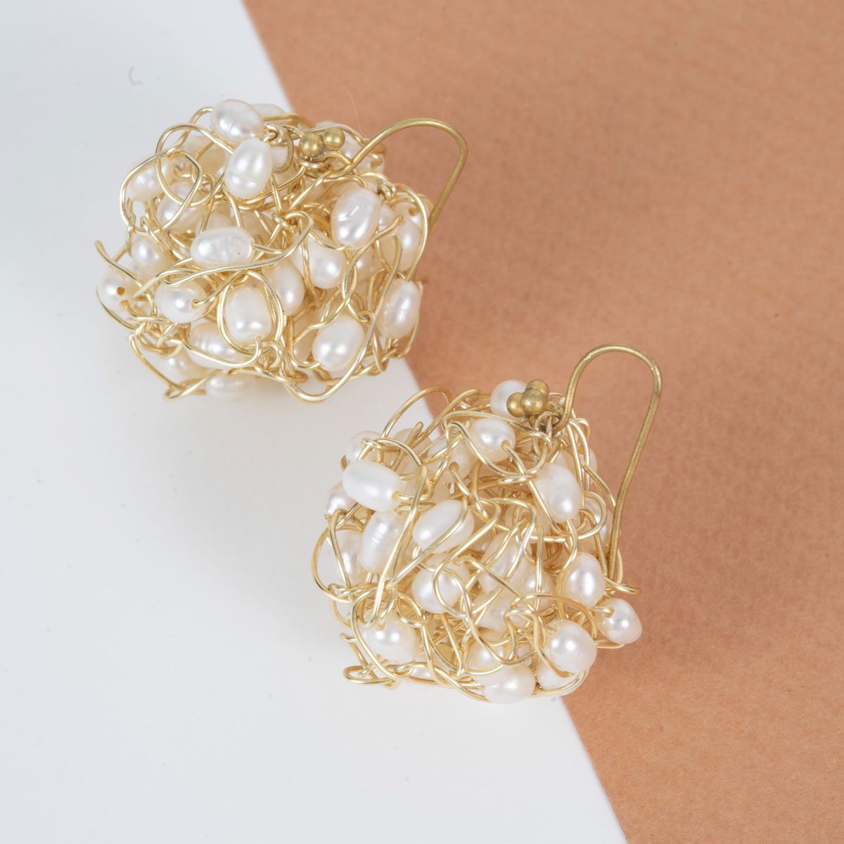 Boucles d’oreilles Boule de perles – Image 1