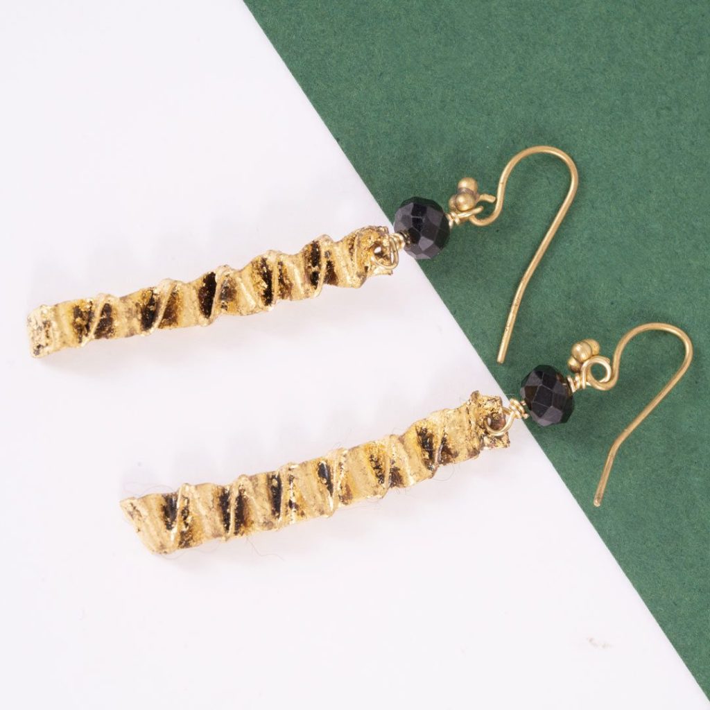 Boucles d’oreilles Origami en Cuivre Doré