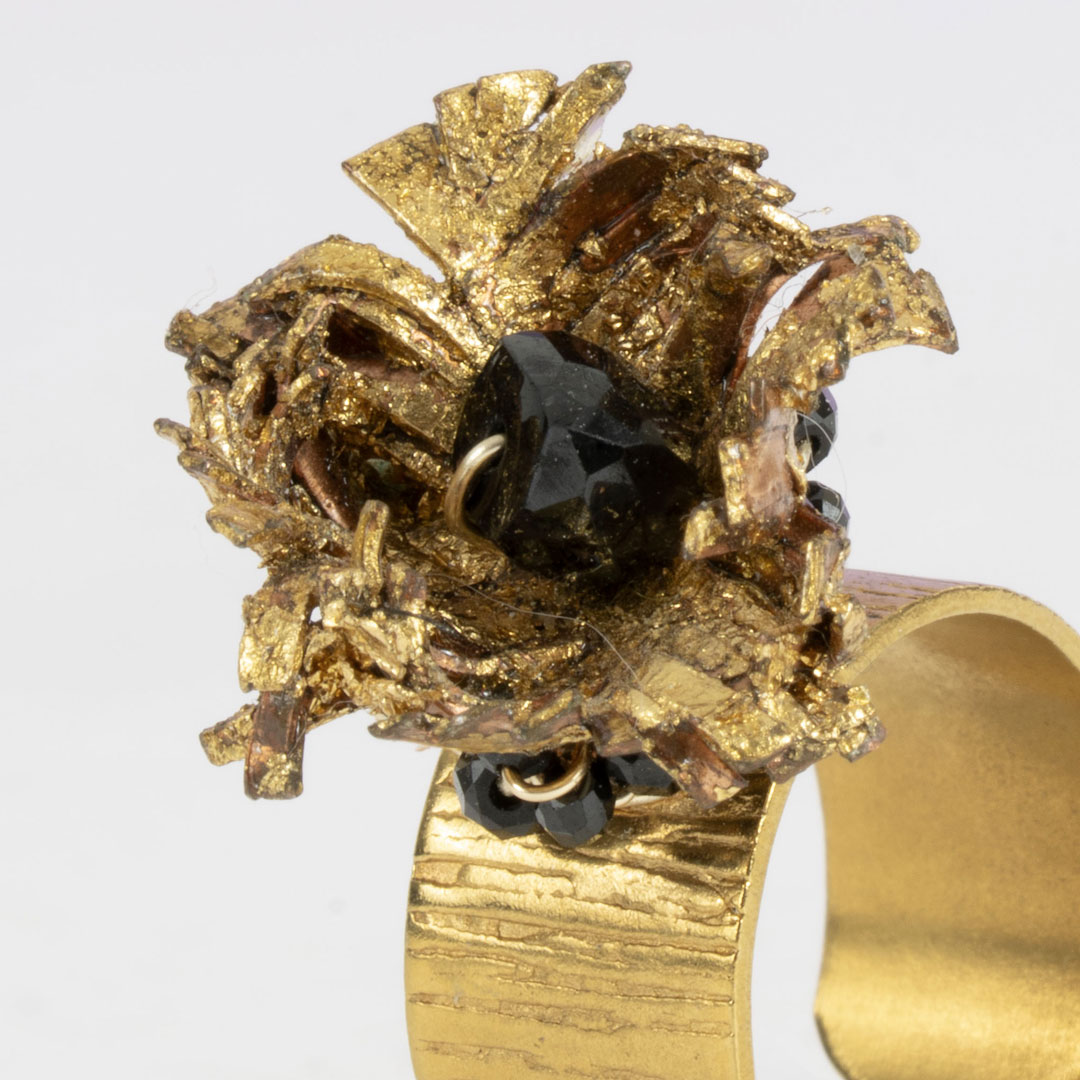 Bague Fleur en Cuivre Doré