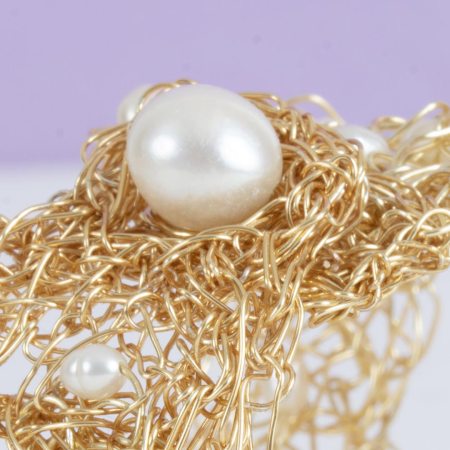 Bracelet Trois Liens en Plaqué Or et Perles – Image 4
