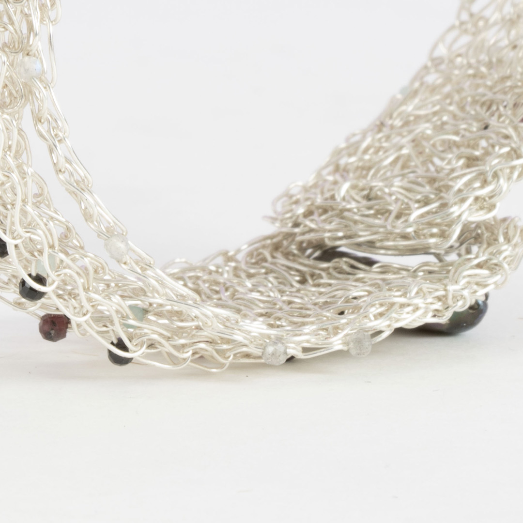 Bracelet Strata – Crochet Argent, Amazonite, Spinelle & Grenat – Image 3