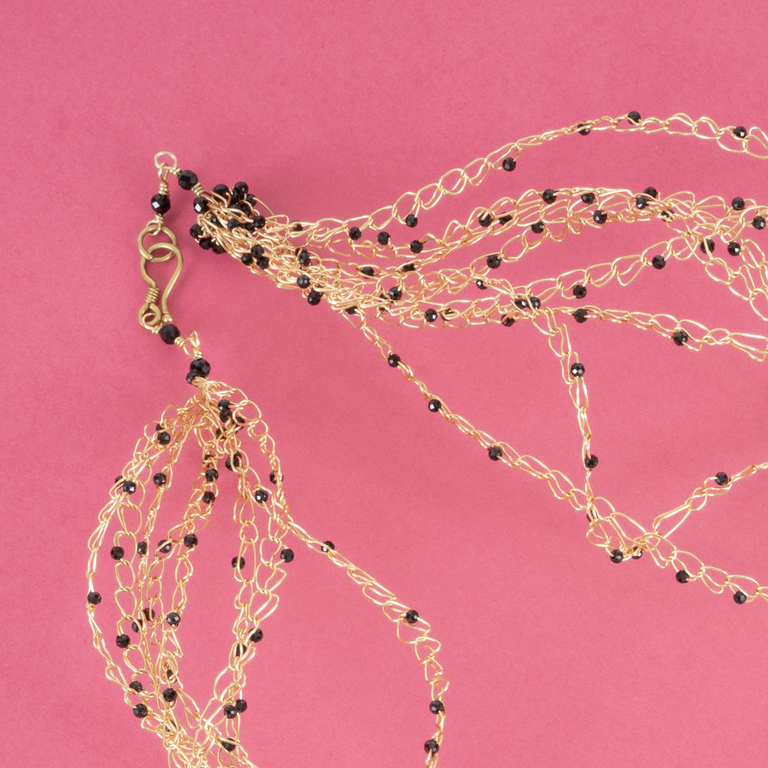 Collier en spinelle noir et vermeil – Image 3