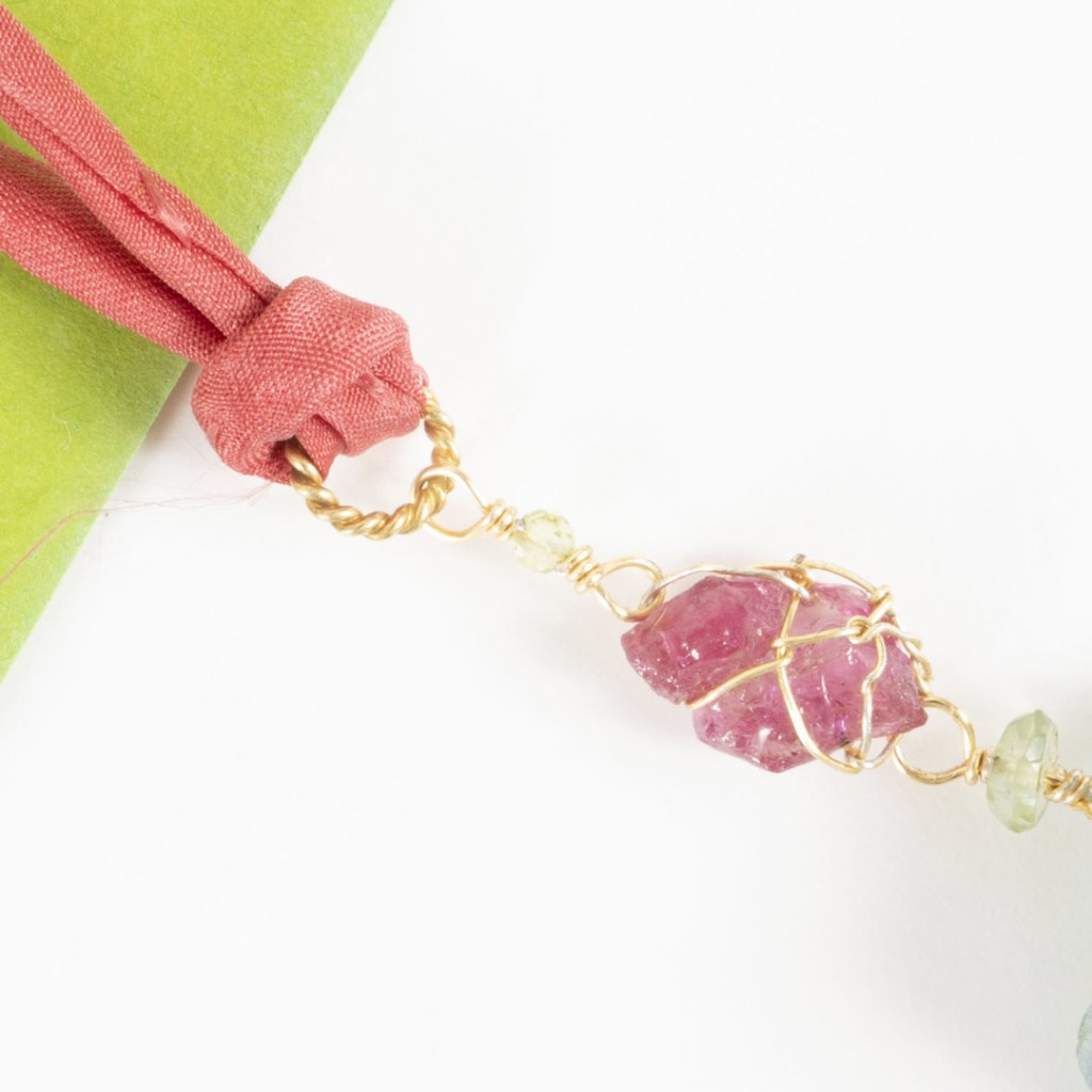 Pendentif Feu sur l'Eau – Aigue-Marine & Rubis Bruts