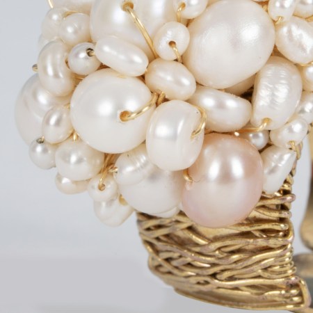 Bague réglable en vermeil et perles – Image 2