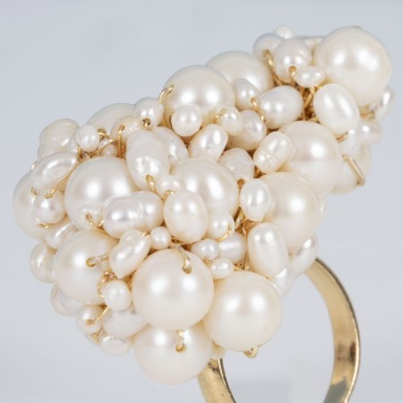 Bague Nuage – Perles d'Eau Douce sur Vermeil – Image 3
