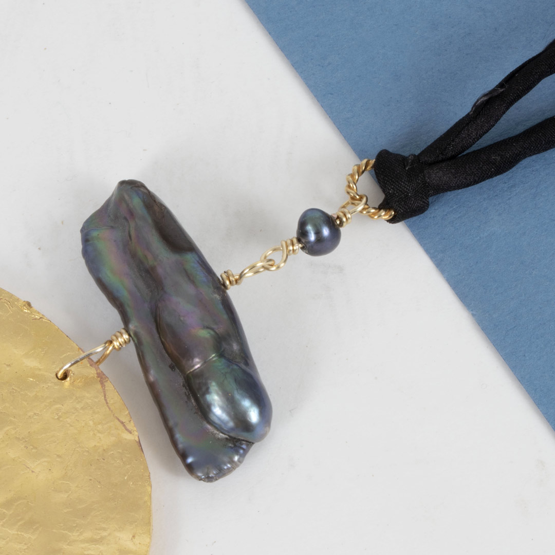 Pendentif Disque en Cuivre Doré – Image 2