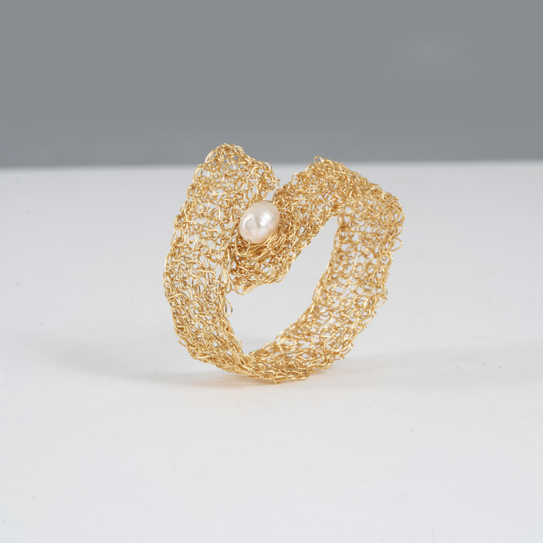 Bracelet Branca – Crochet Plaqué Or & Perle Baroque