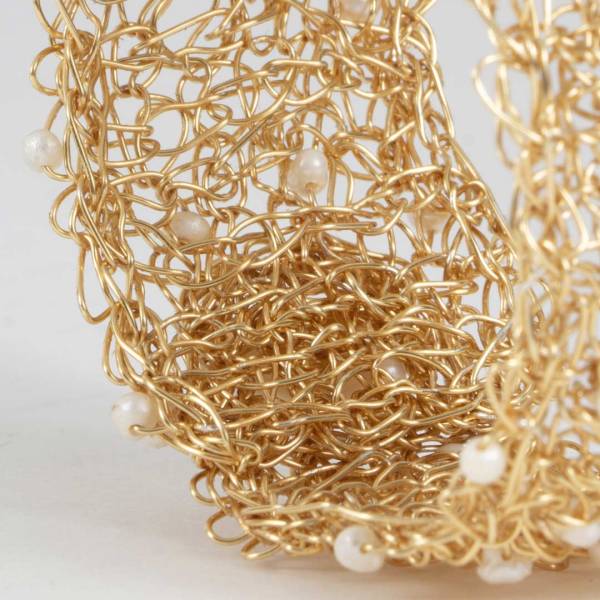 Manchette Classique en Perles Blanche