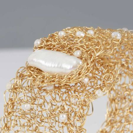 Manchette Classique en Perles Blanche – Image 7