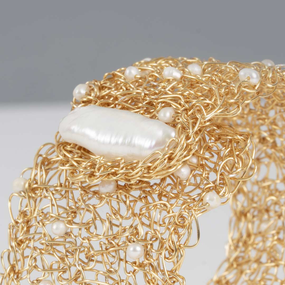 Manchette Classique en Perles Blanche – Image 7