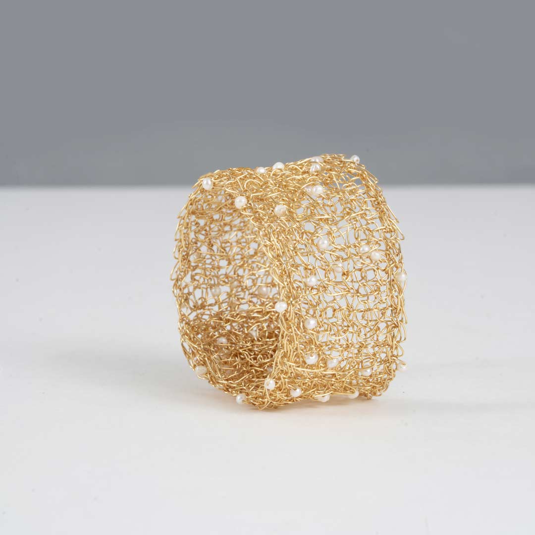 Manchette Classique en Perles Blanche – Image 6