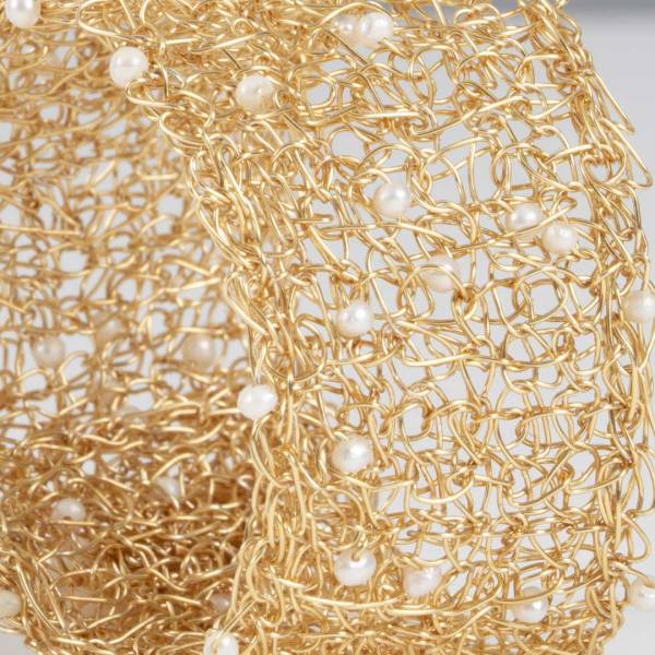 Manchette Classique en Perles Blanche