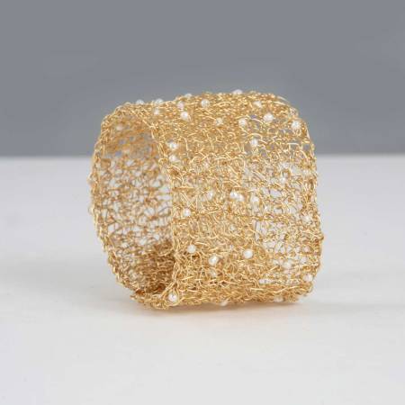 Manchette Classique en Perles Blanche – Image 11