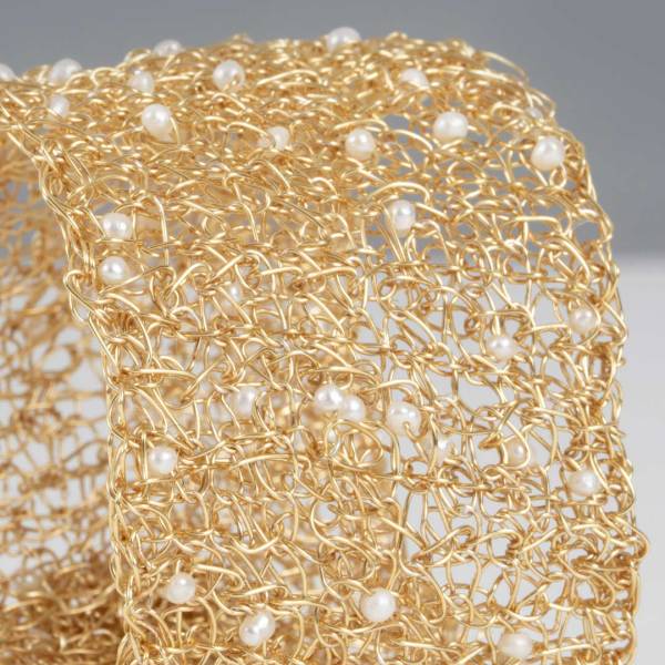 Manchette Classique en Perles Blanche