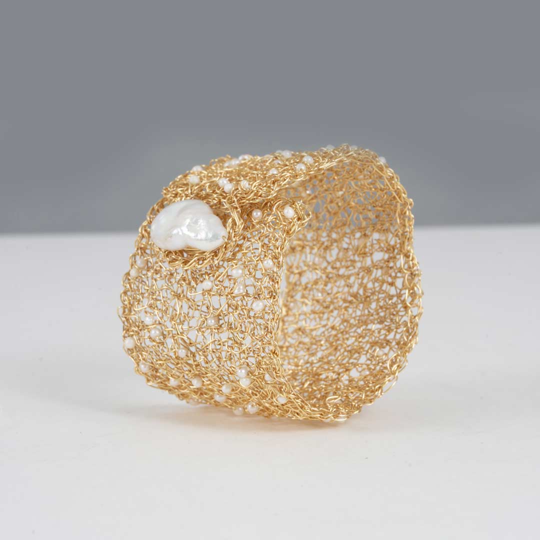 Manchette Classique en Perles Blanche – Image 9