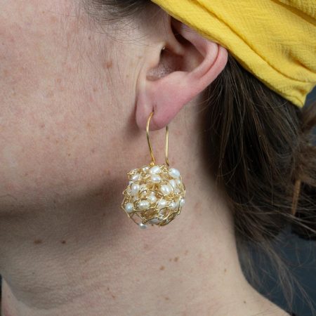 Boucles d’oreilles Boule de perles – Image 2